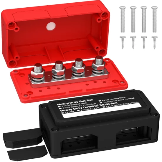 Barra colectora de 300A, bloque de distribución de energía de alta resistencia, diseño de módulo de caja de barra colectora con pernos de terminal 4X M8 (5/16 