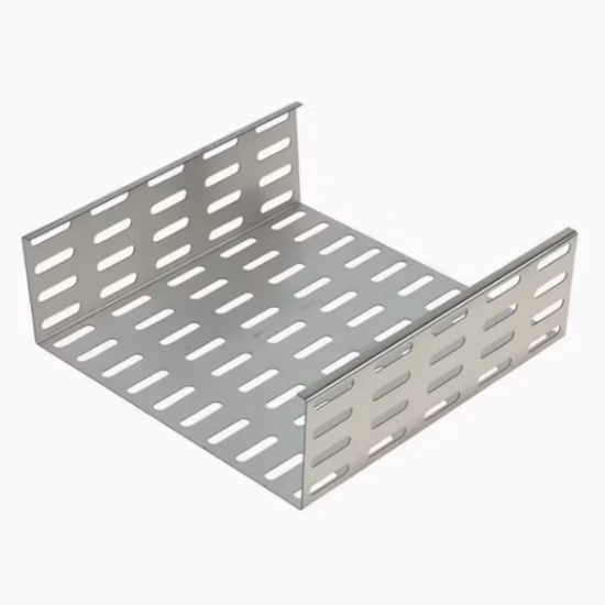 FRP perforado Acero inoxidable SS304 Tipo de escalera perforada Aleación de aluminio GRP Tipo de canal Gi Galvanizado en caliente HDG Sistema de soporte negro antioxidante Bandejas de cables