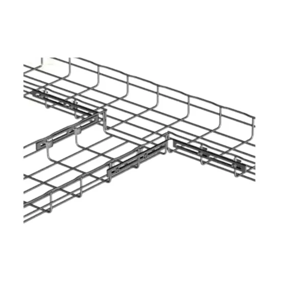 Bandeja portacables de malla de alambre electrogalvanizado con soporte de montaje